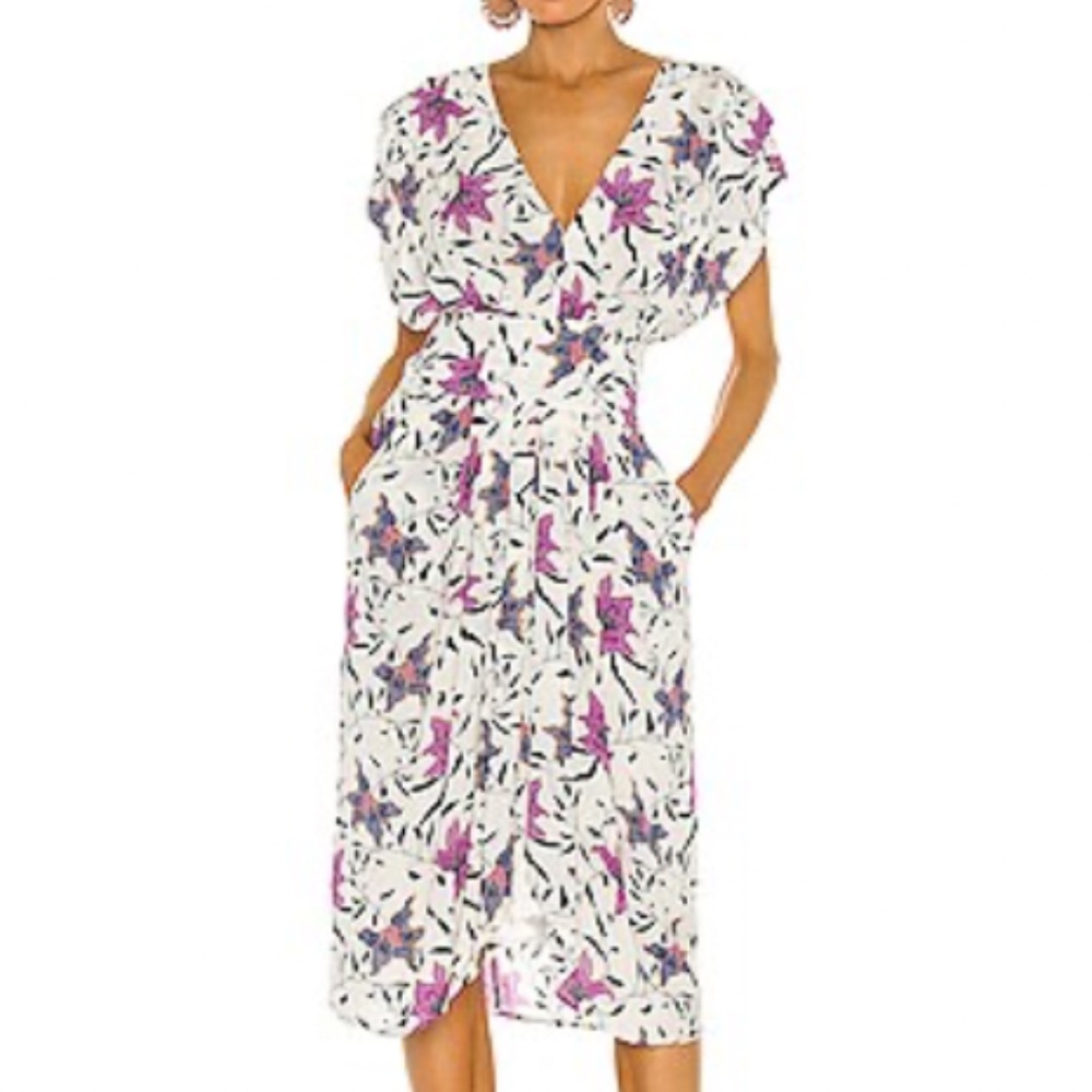 NWT Isabel Marant Robe Omeya Midi Dress in Ecru floral print Size 38
